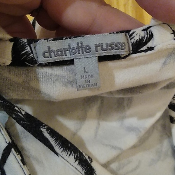 Charlotte Russe palm tree halter/tank cropped top - Picture 3 of 3